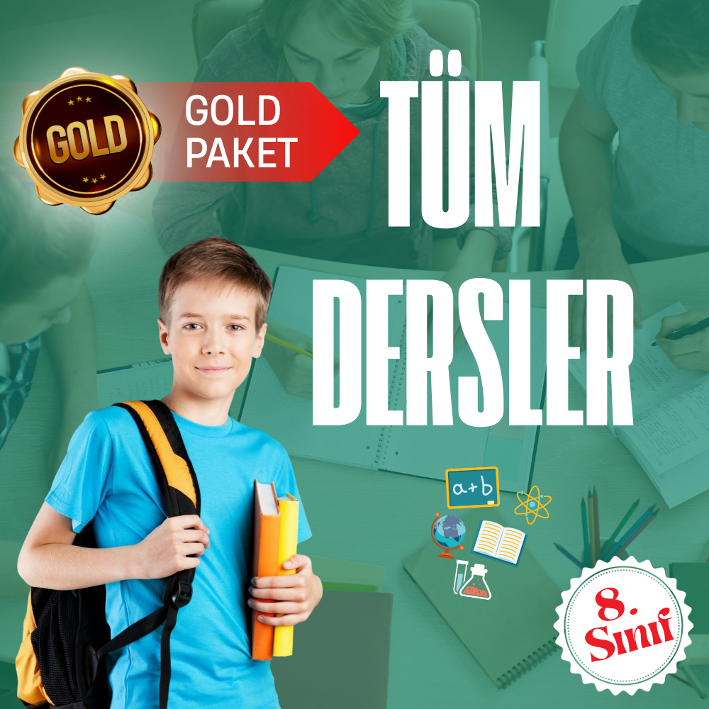8. Sınıf Gold Tüm Dersler Süper Eğitim Paketi