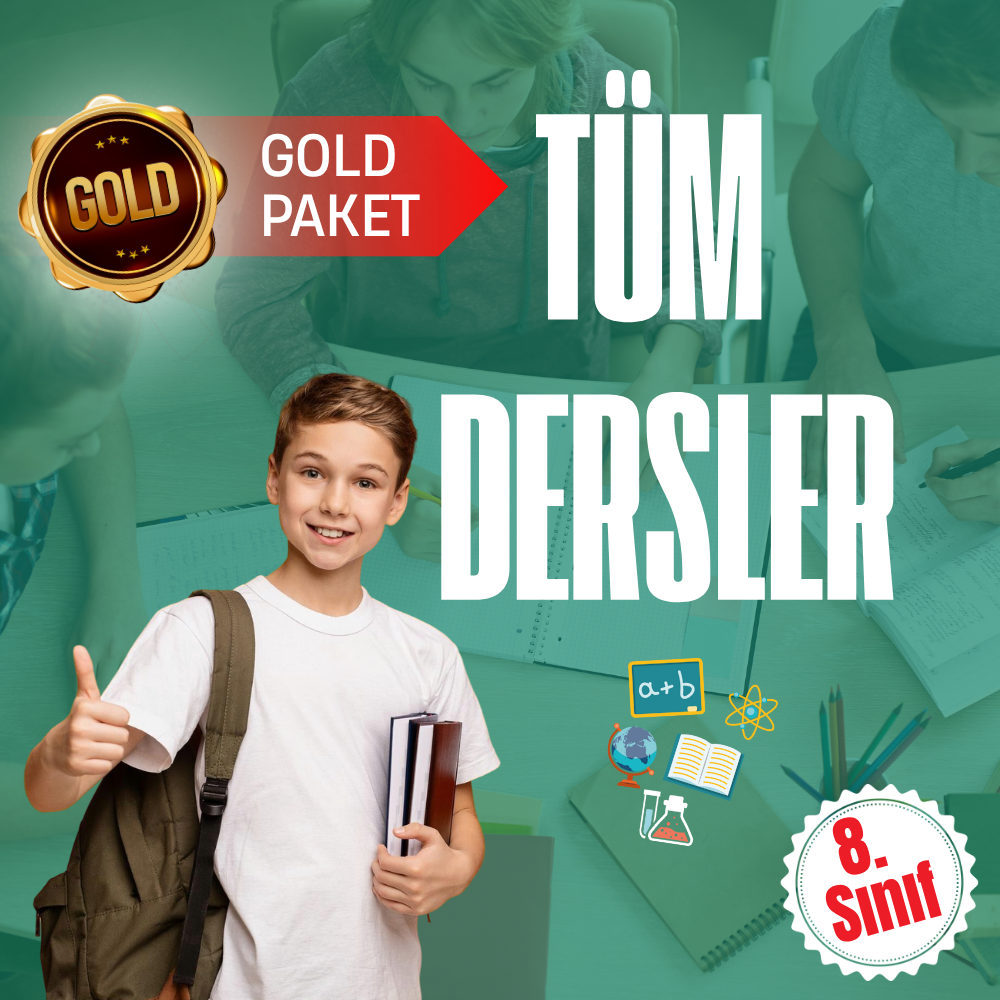 8.Sınıf Gold Tüm Dersler Süper Eğitim Paketi